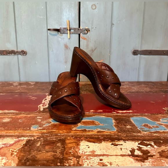 Born Leather Wedge Sandals - Picture 1 of 6